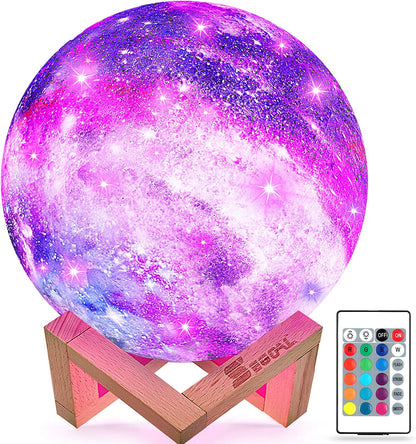 Moon Lamp Galaxy Lamp 5.9'' - Galaxy Moon Lamp Night Light 16 Colors Led Moon Nightlight Touch & Remote Control Lamp - 3D Moon Lamp Led Night Light Galaxy Moon Light Lamp Unique Gifts for Space Lovers