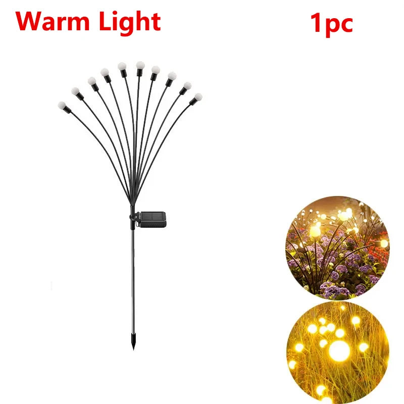 6/8/10 LED Solar Garden Lights Powered Firefly Lights Outdoor Garden Decoration Landscape Lights Firework Firefly Lawn Lamps